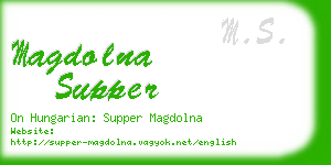 magdolna supper business card